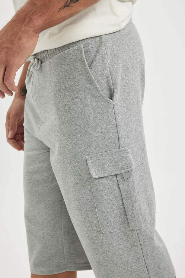 Regular Fit Basic Geri Dönüşümlü Kapri Şort - 5