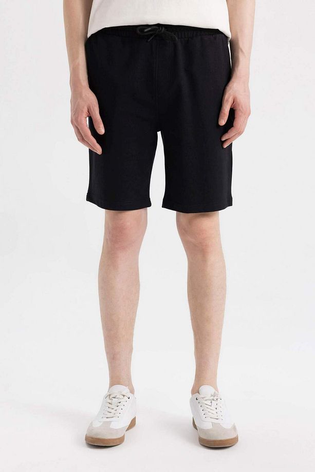 Regular Fit Beli Bağcıklı Pamuklu Şort - 6