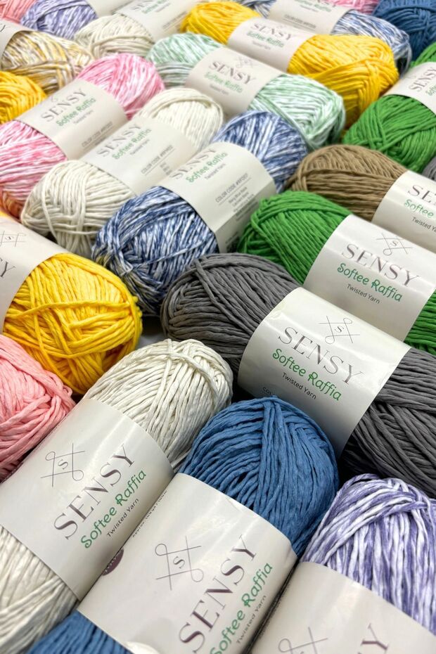 Premium Softee Raffia Yumuşak Rafya Kağıt İp Tığ İpi Tığ İşi El Örgü İp Şiş İpi Hobi İp Bebe Pembesi - 6