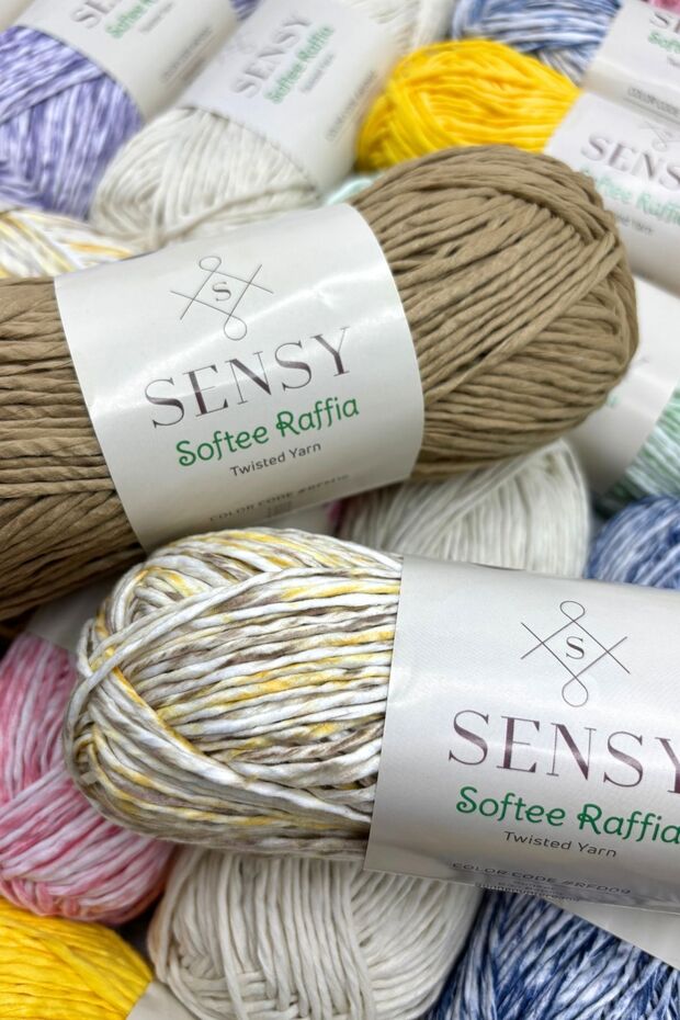 Premium Softee Raffia Yumuşak Rafya Kağıt İp Tığ İpi Tığ İşi El Örgü İp Şiş İpi Hobi İp Bebe Pembesi - 7