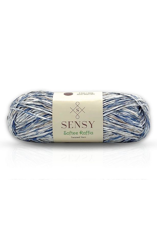 Premium Softee Raffia Yumuşak Çok Renkli Rafya İp Kağıt İp Ebruli El Örgü İpi Hobi İp Okyanus - 1
