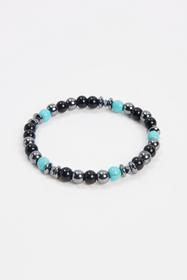 Black Unisex Natural Stone Bracelet