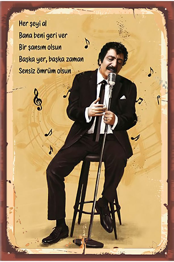 Müslüm Gürses Tasarımlı Ahşap Poster - 1