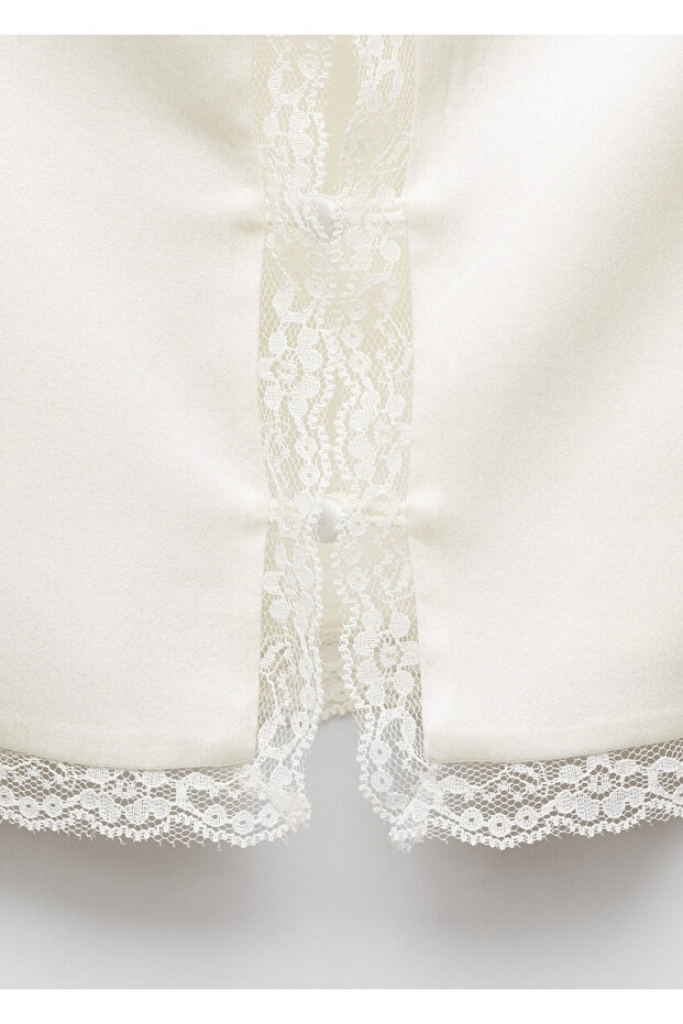 Perlweiße Damenbluse 67098652 - 7