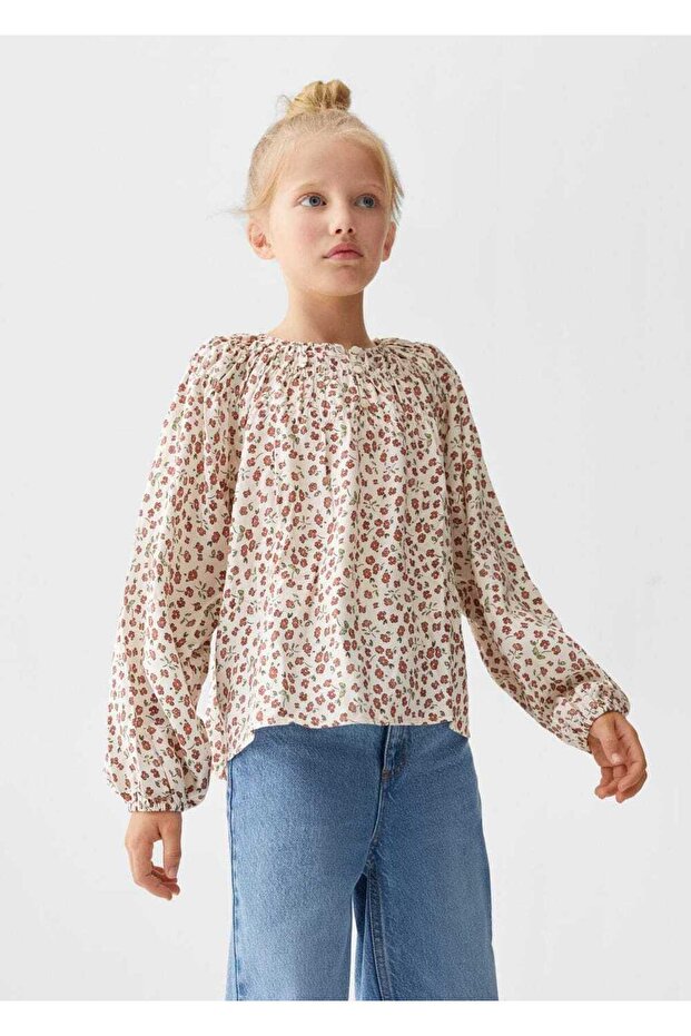 Bluse mit Blumenmuster - 1