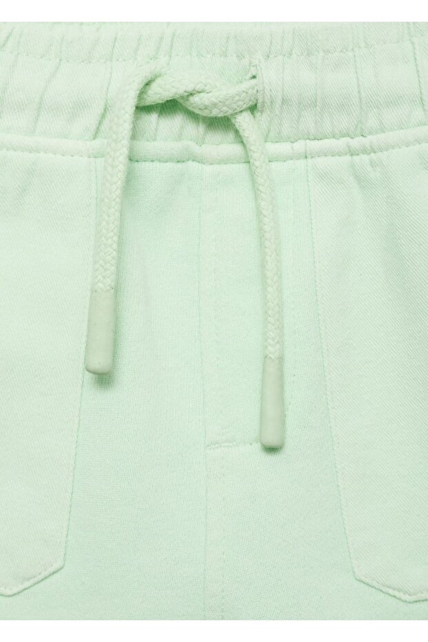 Beli elastik pamuklu bermuda şort - 4