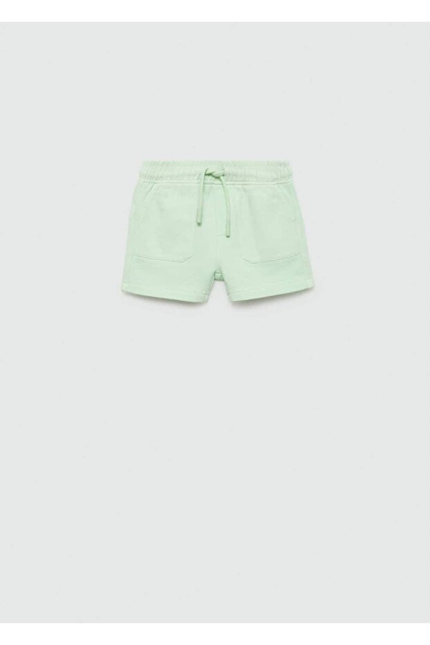 Beli elastik pamuklu bermuda şort - 1