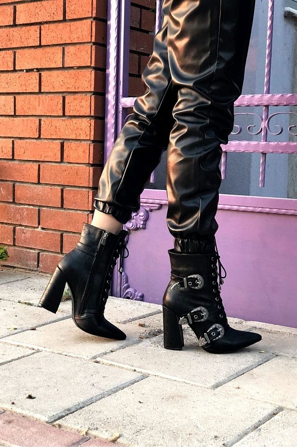 Siyah Kadın Bot & Bootie - 4
