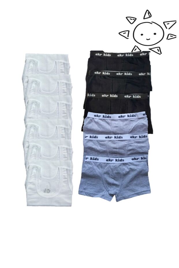 12 Pieces Boys' Athlete Boxer Set 6 Athlete 6 Boxers
