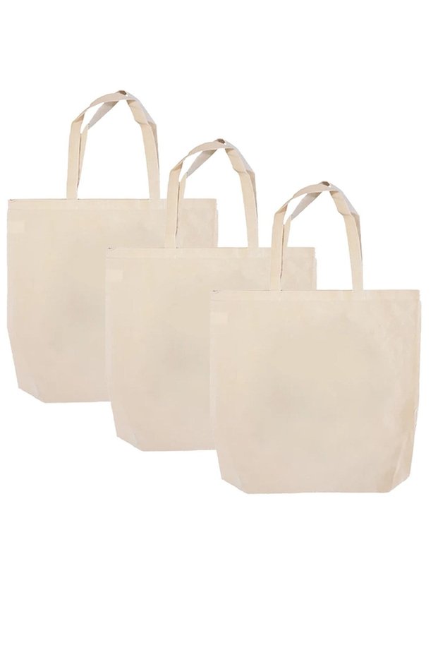 Unprinted 3 Pieces Gusseted Raw Cloth Bag 40 X 45