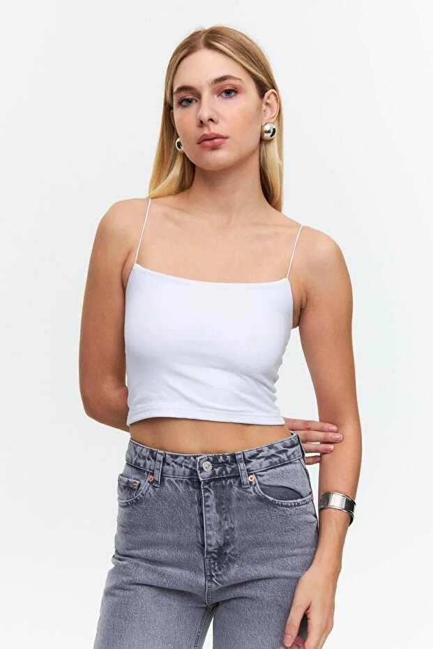 İp Askılı Crop Top Büstiyer Atlet - 1