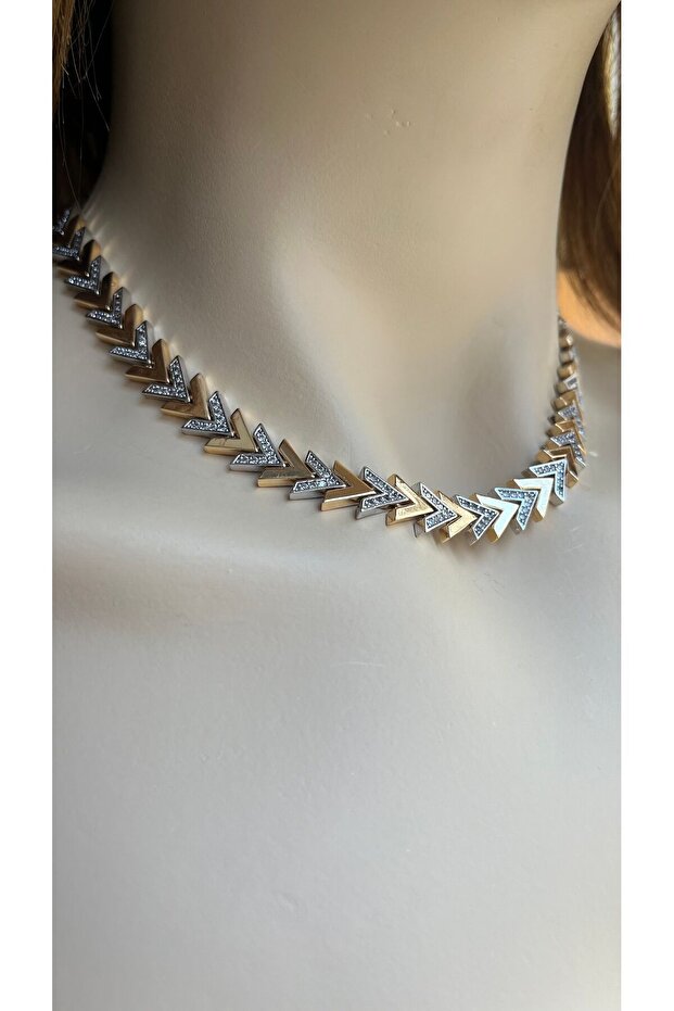 V Necklace Stoned Women's Necklace