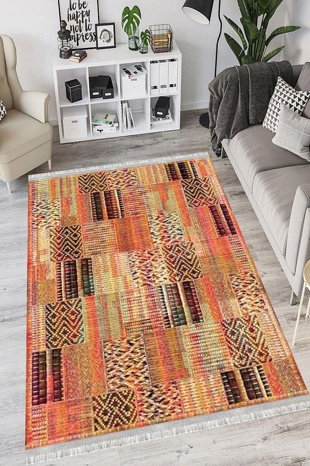 Patchwork Verona Kaymaz Deri Tabanlı Yıkanabilir Antibakteriyel Dijital Baskı Patchwork Halı Yolluk - 2