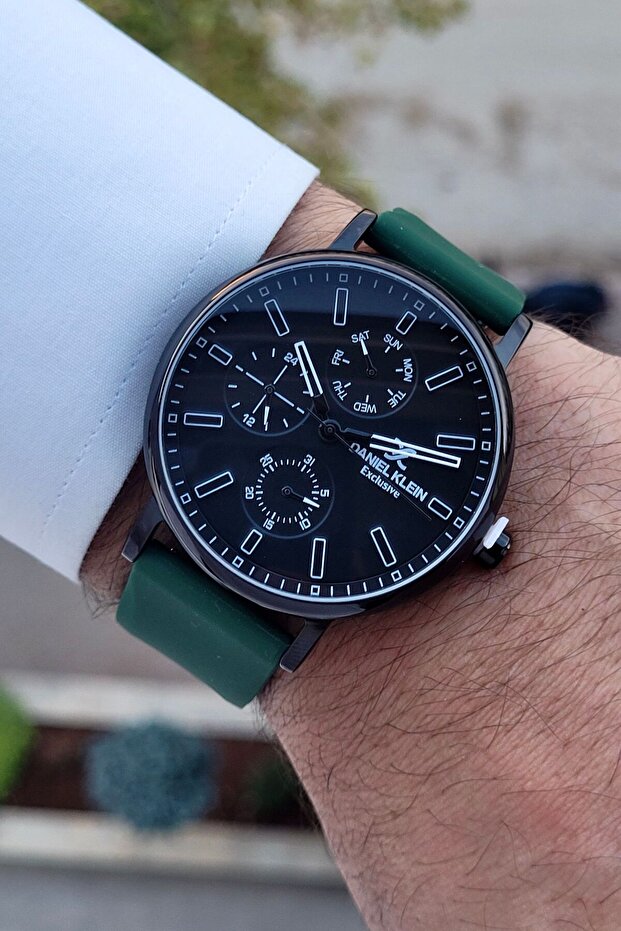 ساعة يد رجالية باللون الأسود مع 4 حبال وظيفية - 3