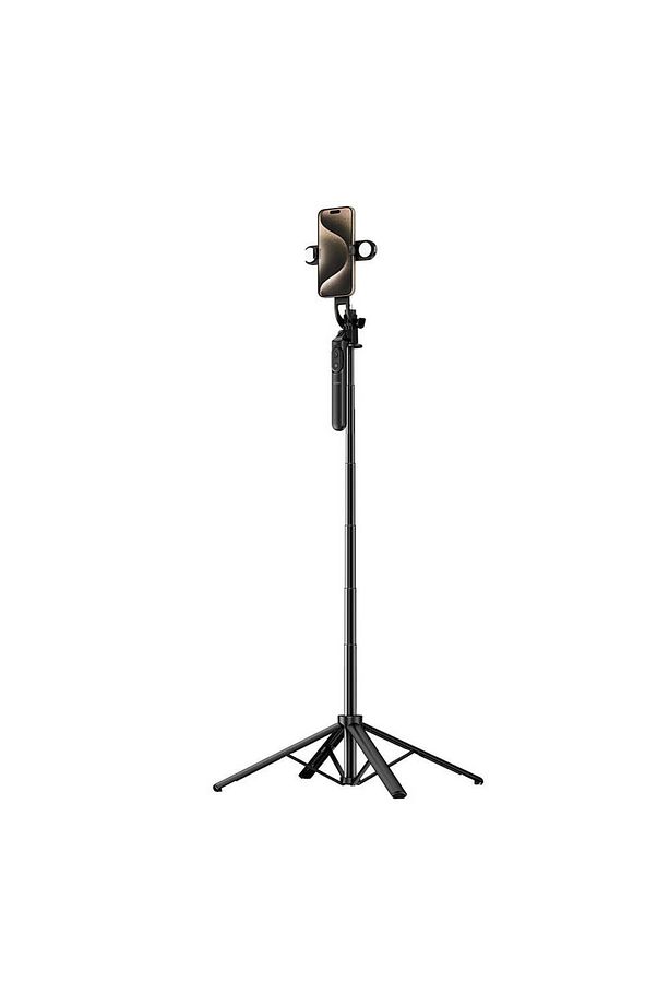 Canlı Yayın Dolgu Işıklı Teleskopik Tripod ve Selfie Çubuğu Wiwu Wi-SE012 Açılabilir Ayaklı 185 cm - 1