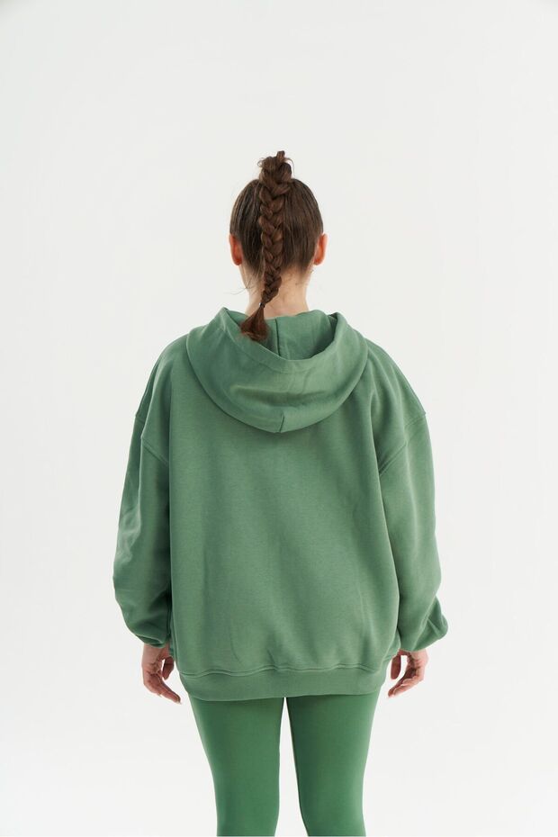 Infinity Collection Unisex Yeşil Oversize Kapüşonlu - 3