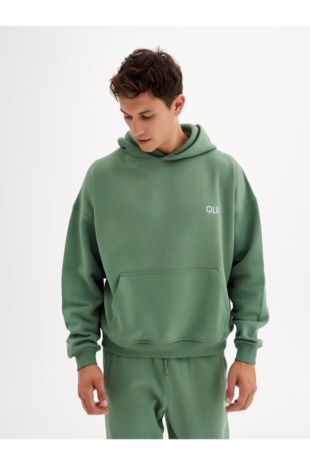 Infinity Collection Unisex Yeşil Oversize Kapüşonlu - 4
