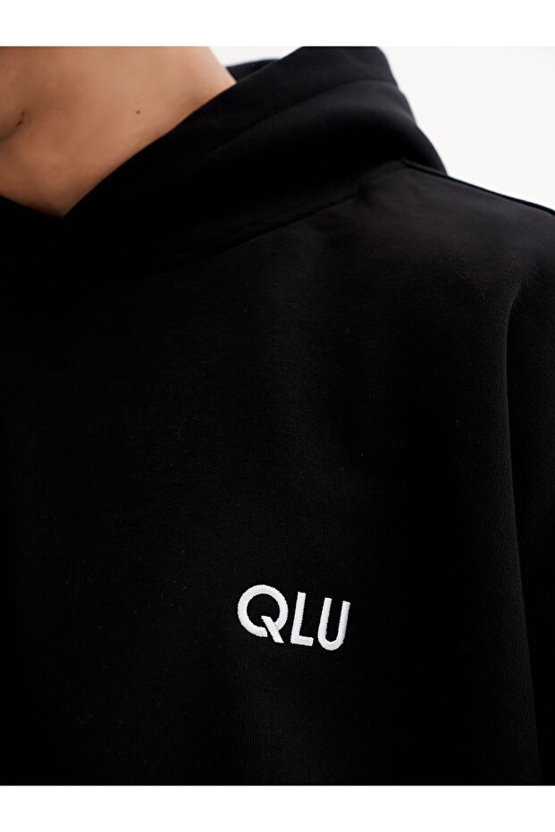 Infinity Collection Unisex Siyah Oversize Kapüşonlu - 6