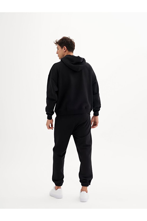 Infinity Collection Unisex Siyah Oversize Kapüşonlu - 7