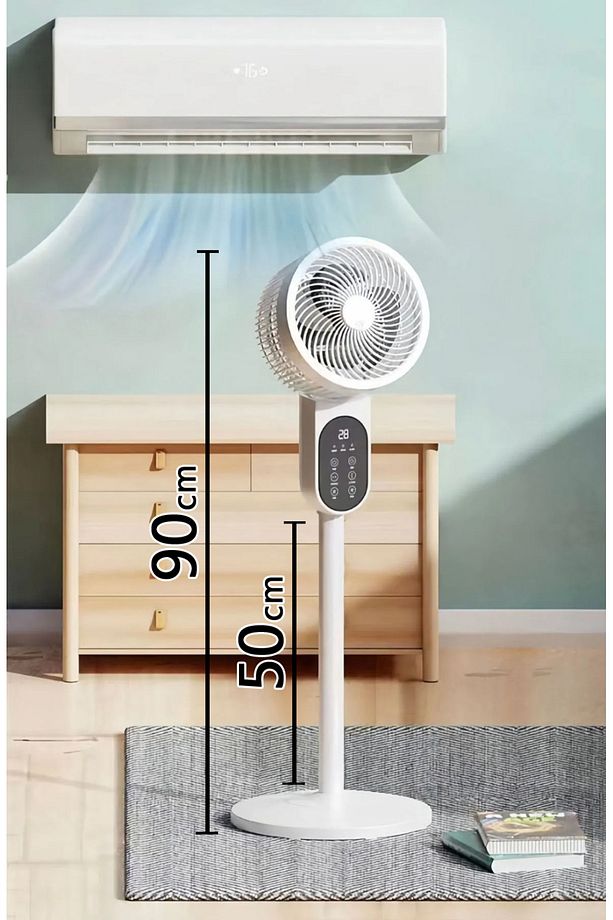 90cm Fan Led Ekranlı Kumandalı Vantilatör Ayarlanabilir 3 Farklı Boy Cvr-vn101 - 5