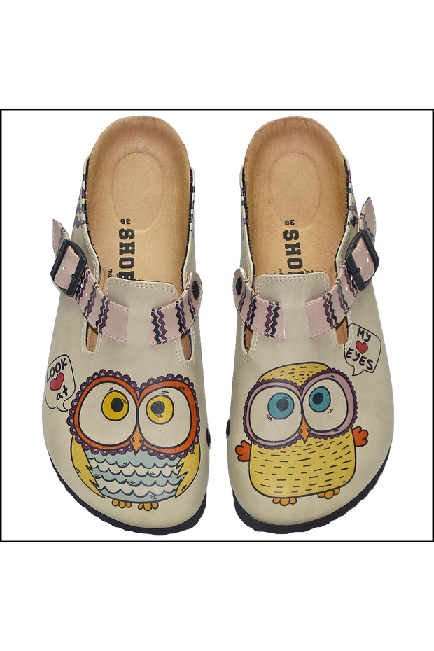 649 Cute Owls Patterned New Season Slippers from 600 Series