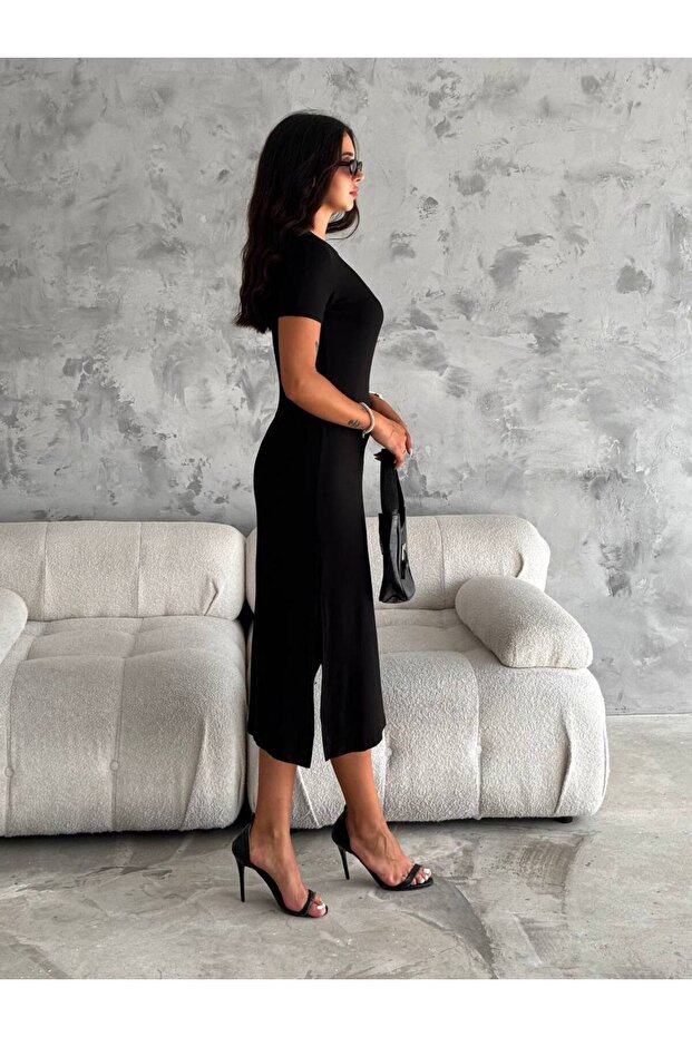 فستان أساسي بفتحة - 2