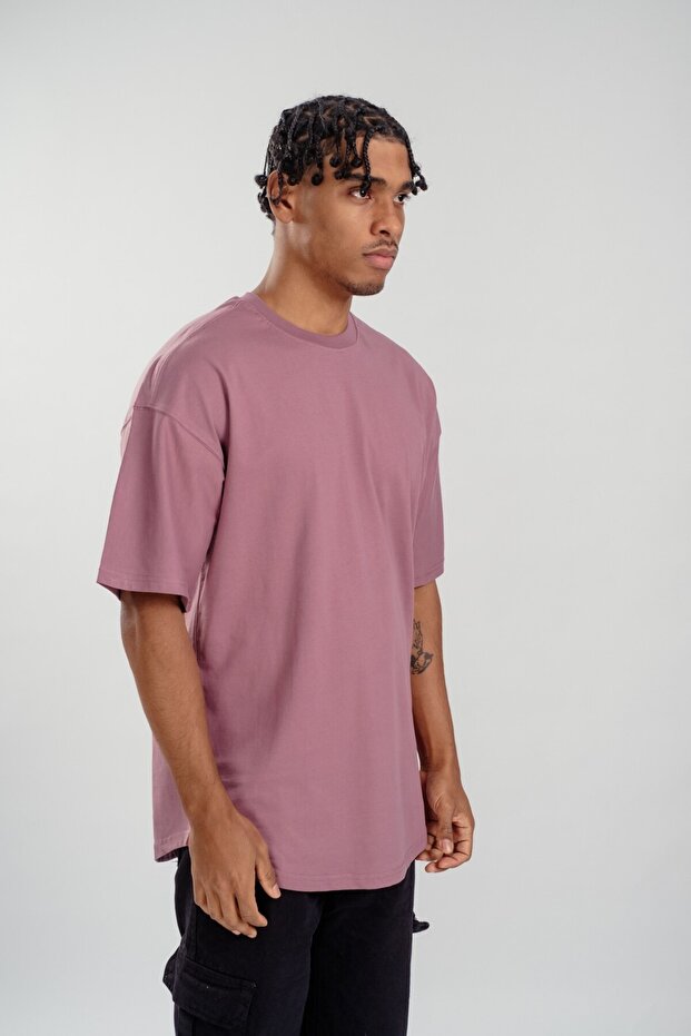 Ανδρικό μπλουζάκι Oversize - Basic Plum, Oval Cut - 3