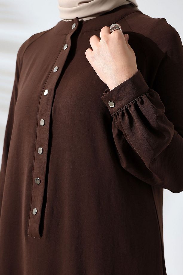 Çıtçıtlı Patlı Elbise - 8