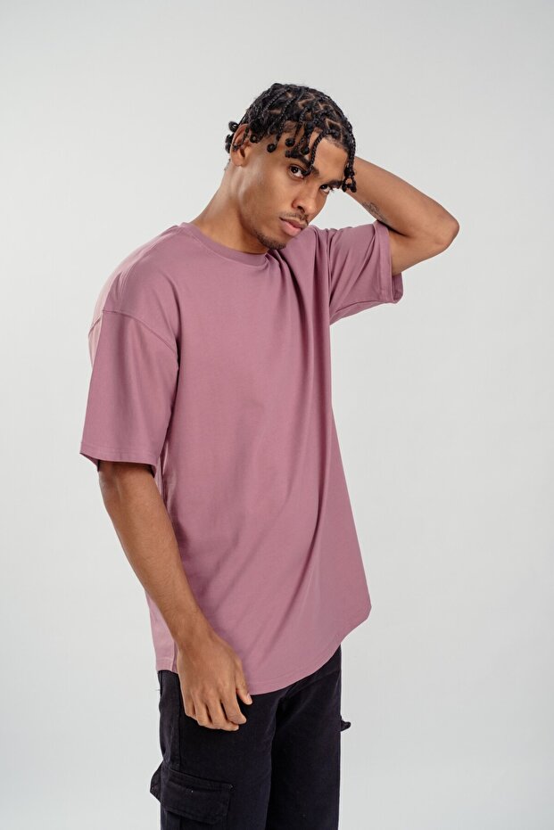 Ανδρικό μπλουζάκι Oversize - Basic Plum, Oval Cut - 4