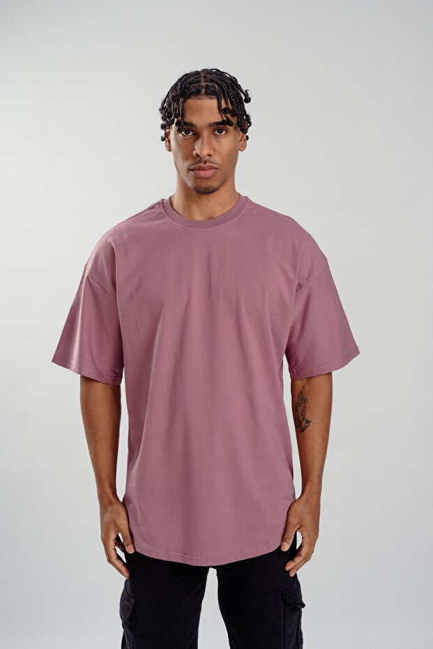 Ανδρικό μπλουζάκι Oversize - Basic Plum, Oval Cut - 1