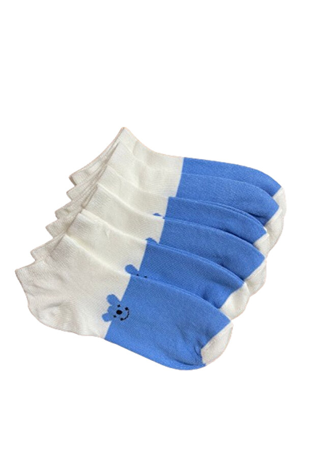6 Pack Teddy Bear Patterned Cotton Quality Booties Socks