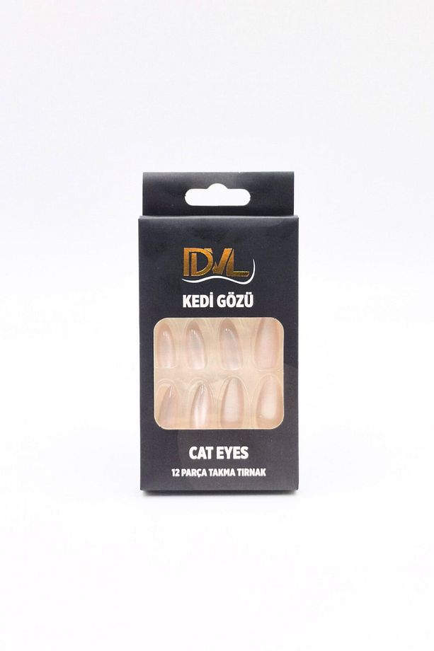 Kedi Gözü 12'li Takma Tırnak - Cat Eyes (Yansımalı) Kendinden Yapışkanlı Takma Tırnak Seti - 5