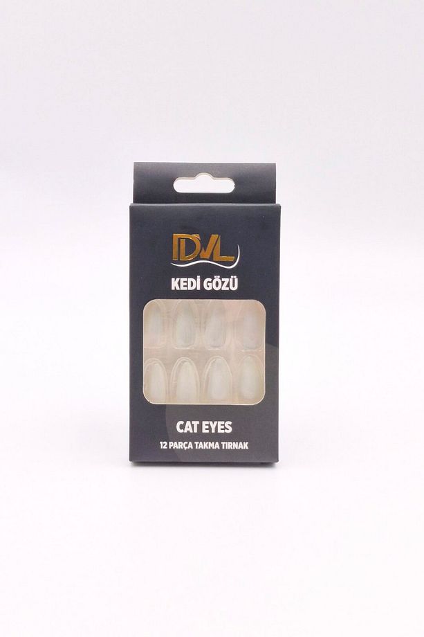Kedi Gözü 12'li Takma Tırnak - Cat Eyes (Yansımalı) Kendinden Yapışkanlı Takma Tırnak Seti - 6