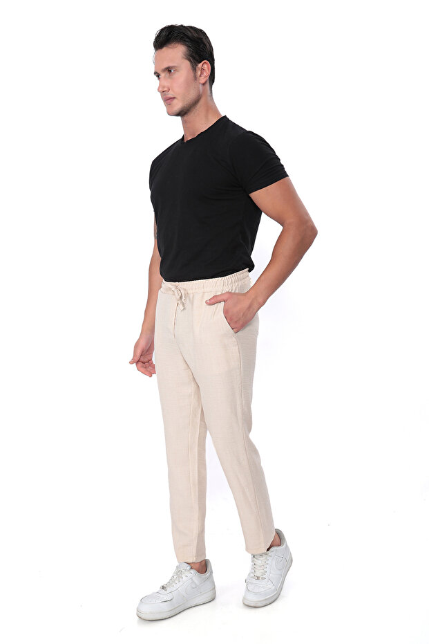 Men's Cotton Slouchy Summer Pants | High Waist, Lace Up, Loose and Comfortable Fit
