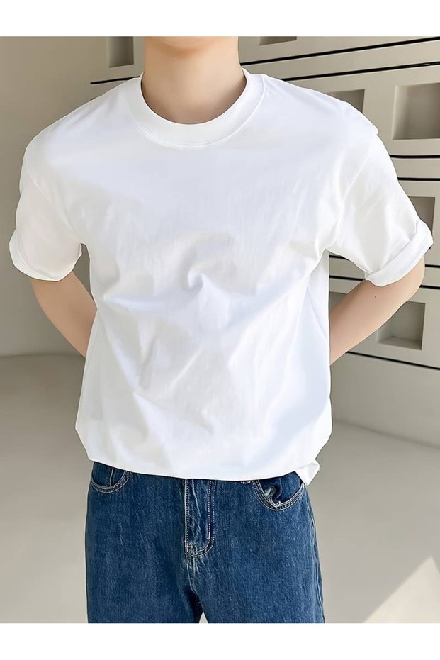 Bisiklet Yaka Basic T-shirt