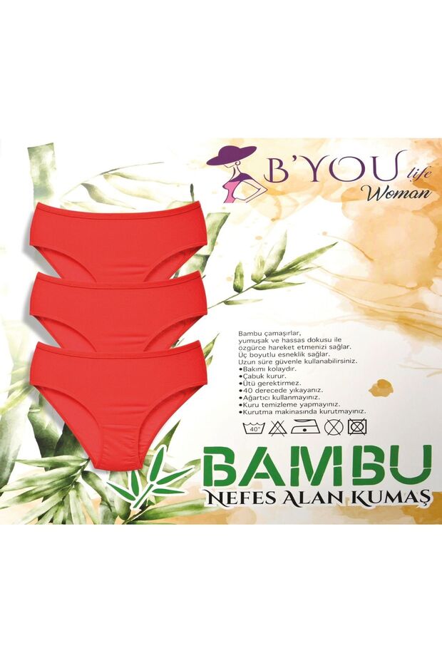 Women's Bamboo Panties Red 3-Pack