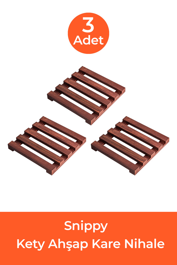 Kety - 3'lü Ahşap Kare Nihale - 2