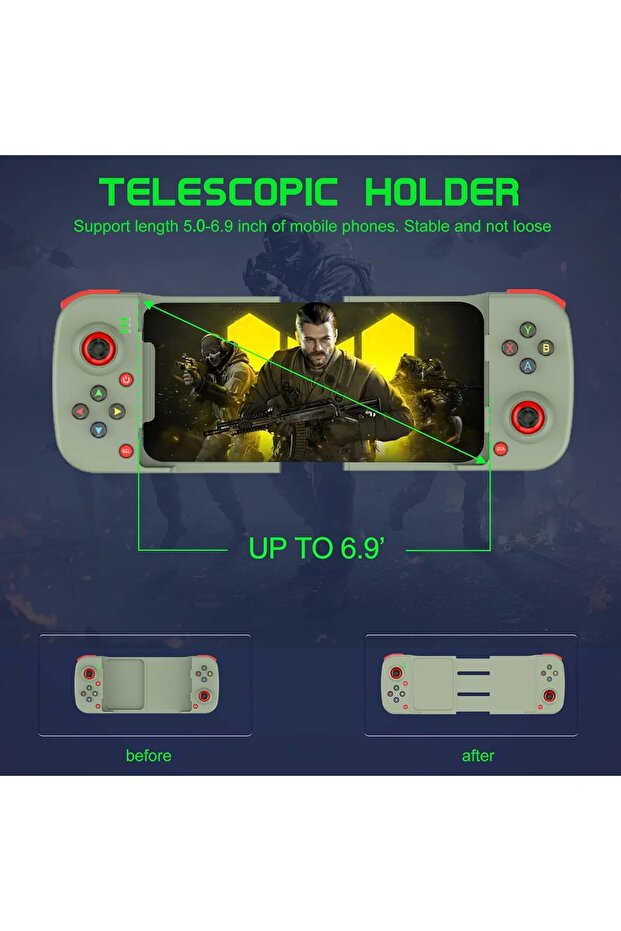 وحدة تحكم ألعاب الهاتف المحمول D3 - وحدة تحكم مقبض الألعاب لجهاز iPhone Android Tablet iPad PC - 4