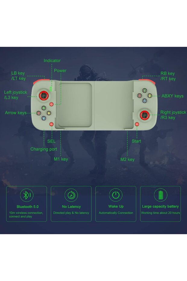 وحدة تحكم ألعاب الهاتف المحمول D3 - وحدة تحكم مقبض الألعاب لجهاز iPhone Android Tablet iPad PC - 2