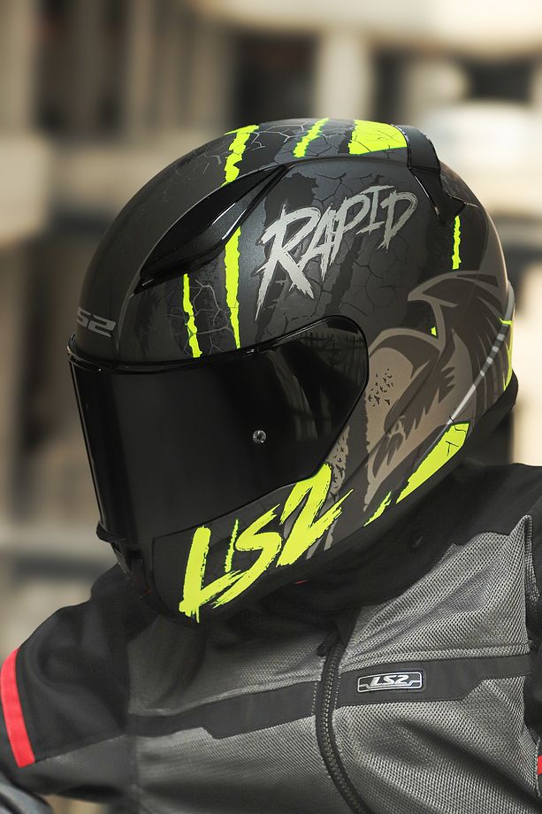 RAPID 2 RAVEN MAT SİYAH-GRİ-NEON SARI KASK - 6