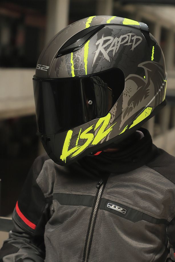 RAPID 2 RAVEN MAT SİYAH-GRİ-NEON SARI KASK - 4