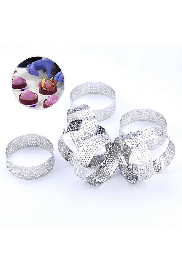 Narkalıp Yuvarlak Delikli Tart Kalıbı Küçük Boy Çap 6 Cm 10 Adet - 3