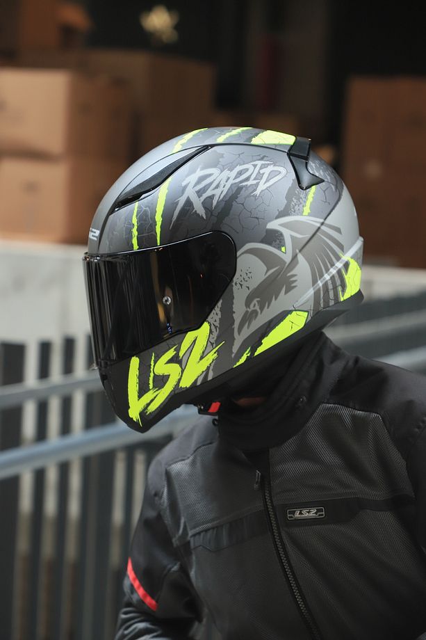 RAPID 2 RAVEN MAT SİYAH-GRİ-NEON SARI KASK - 2