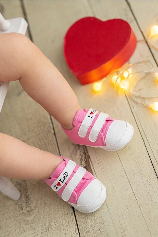 I Love Mom And Dad Booties Pink G-2287