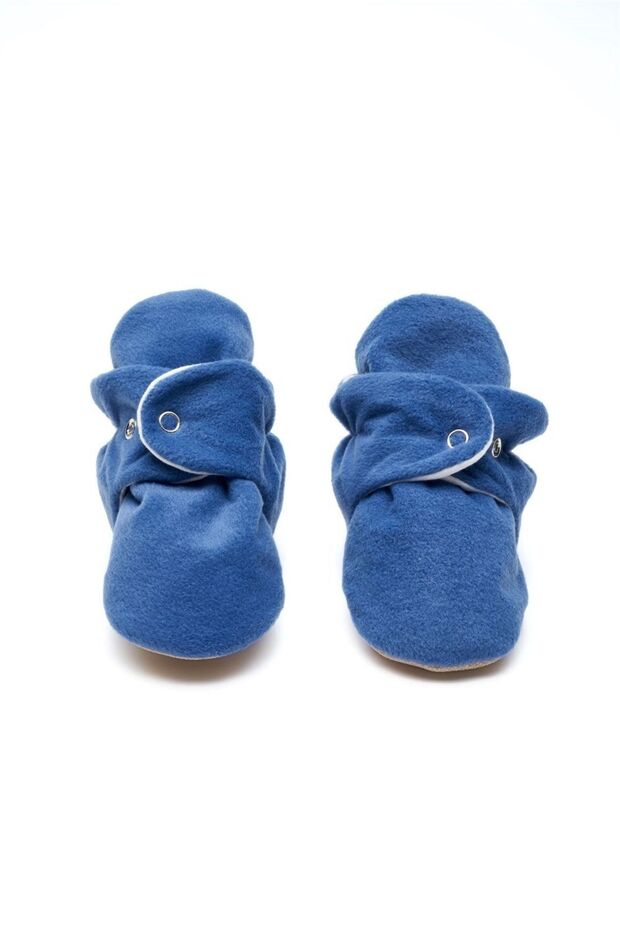 Kaydırmaz Tabanlı Pamuk Astarlı Çıtçıtlı Indigo Panduf - 2