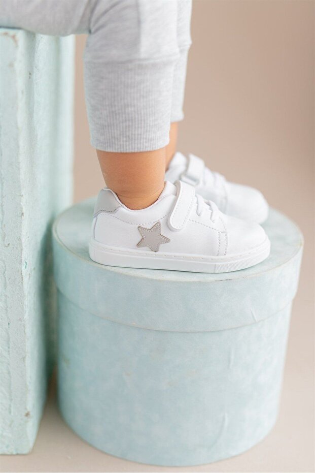 Gray Star Velcro Casual Sneaker Sports Shoes-s-1000