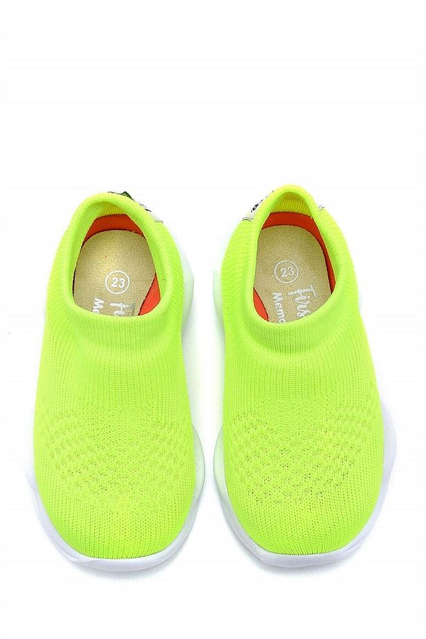 Ultra Hafif Memory Foam Iç Taban Çocuk Triko Spor Ayakkabı Neon Yeşil-m-1002 - 4