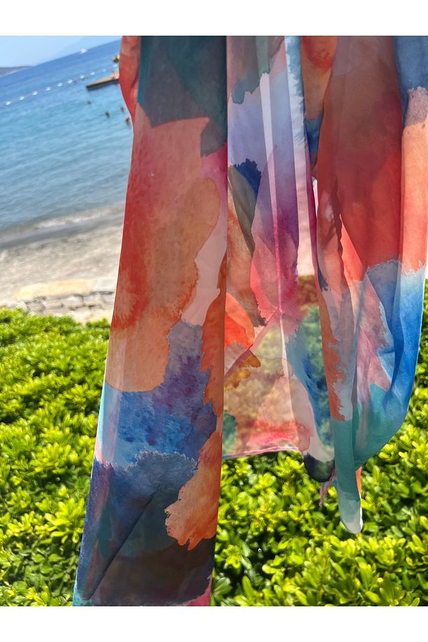 Batik Desen Şifon Uzun Pareo Set 3 lü Set - 5