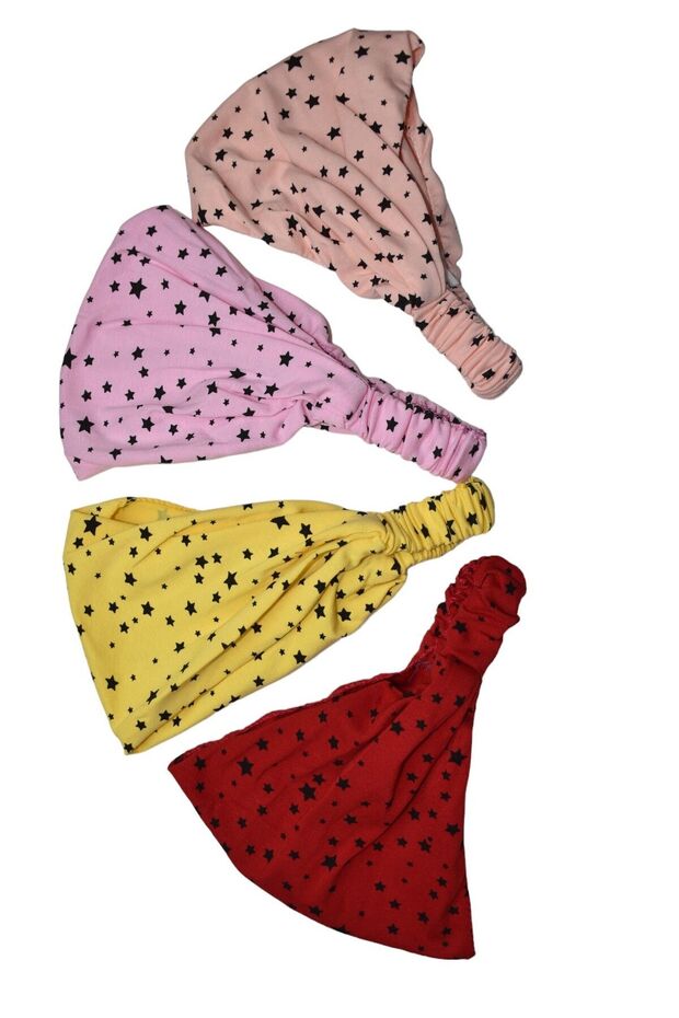 HAIR BAND COMBINED STAR PATTERNED 4 PIECE SET