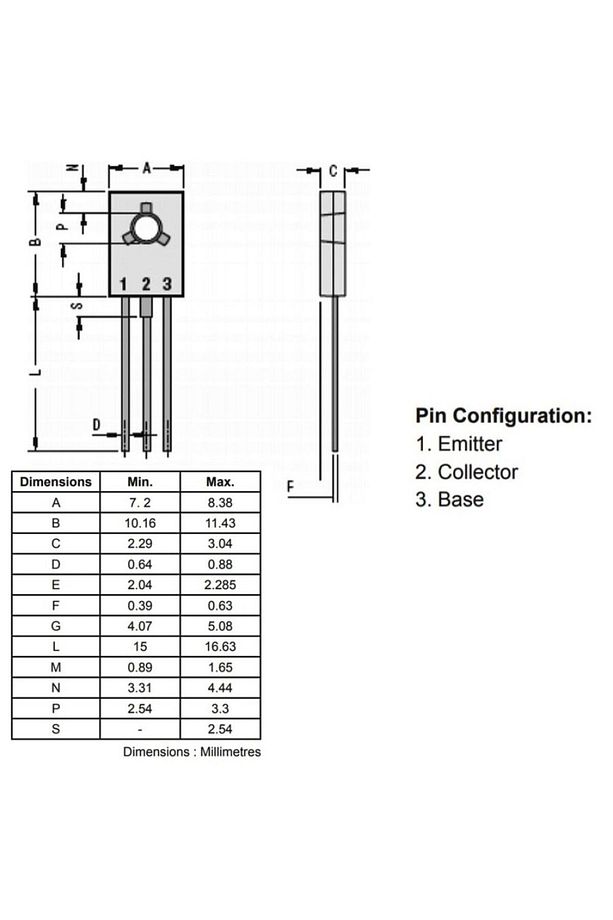 BD139 Transistör BJT TO126 1.5A 80V - NPN - 3